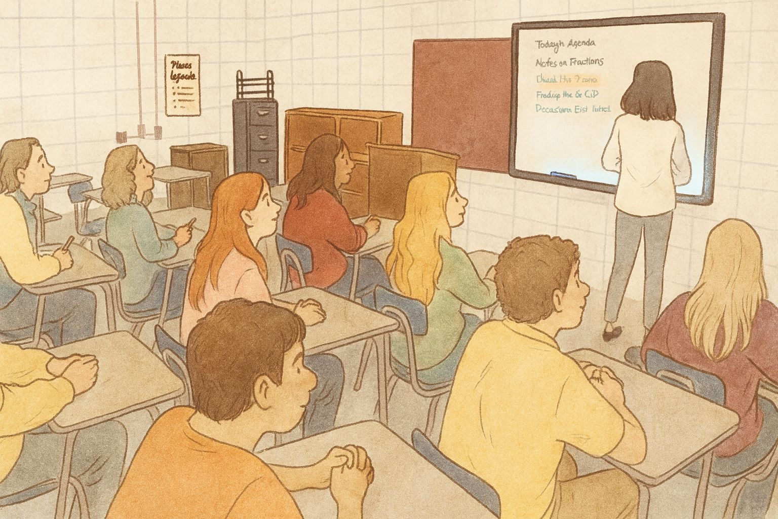 Students attentive in class